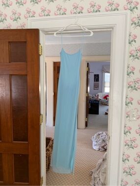 REVOLVE Light Blue Backless Slip Dress